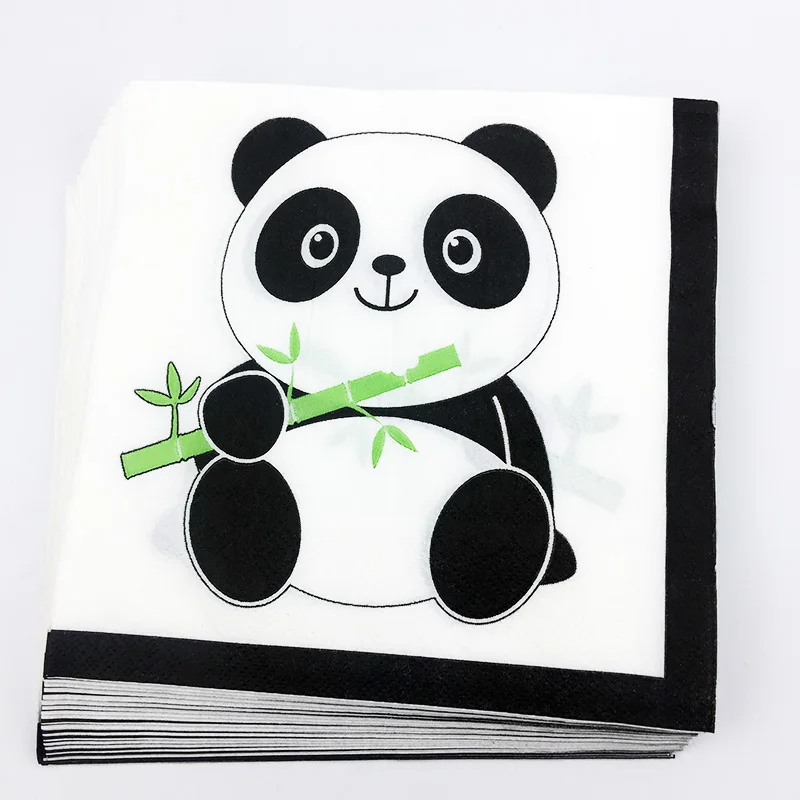 panda 20 шт./лот, стиль, прекрасные бумажные салфетки с космосом и планетой, праздничная салфетка, полотенца для аэрокосмической вечеринки, вечерние принадлежности на день рождения - Цвет: panda
