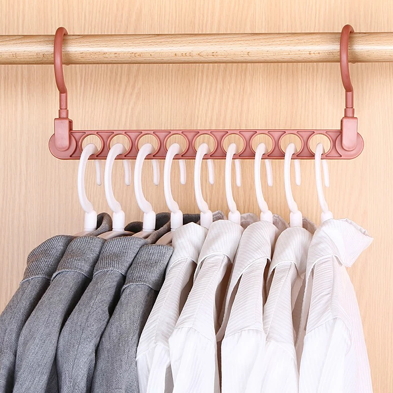 

Rotatable 9-Hole Clothes Hanger Multi-function Wardrobe After Door Organizer Bag Pant Storage Rack Hook Accessories Supplies