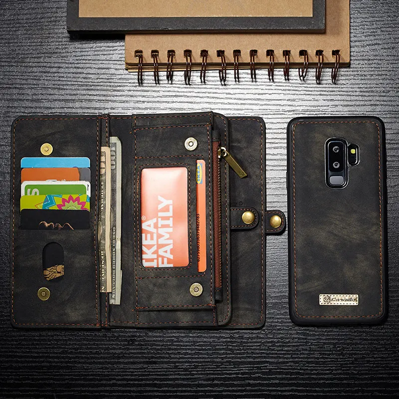 Роскошный чехол me из натуральной кожи для samsung Galaxy S8 S9 S10 Plus E 5G A70 A50 A40 Note 10 9 8 откидной Магнитный чехол-кошелек для телефона
