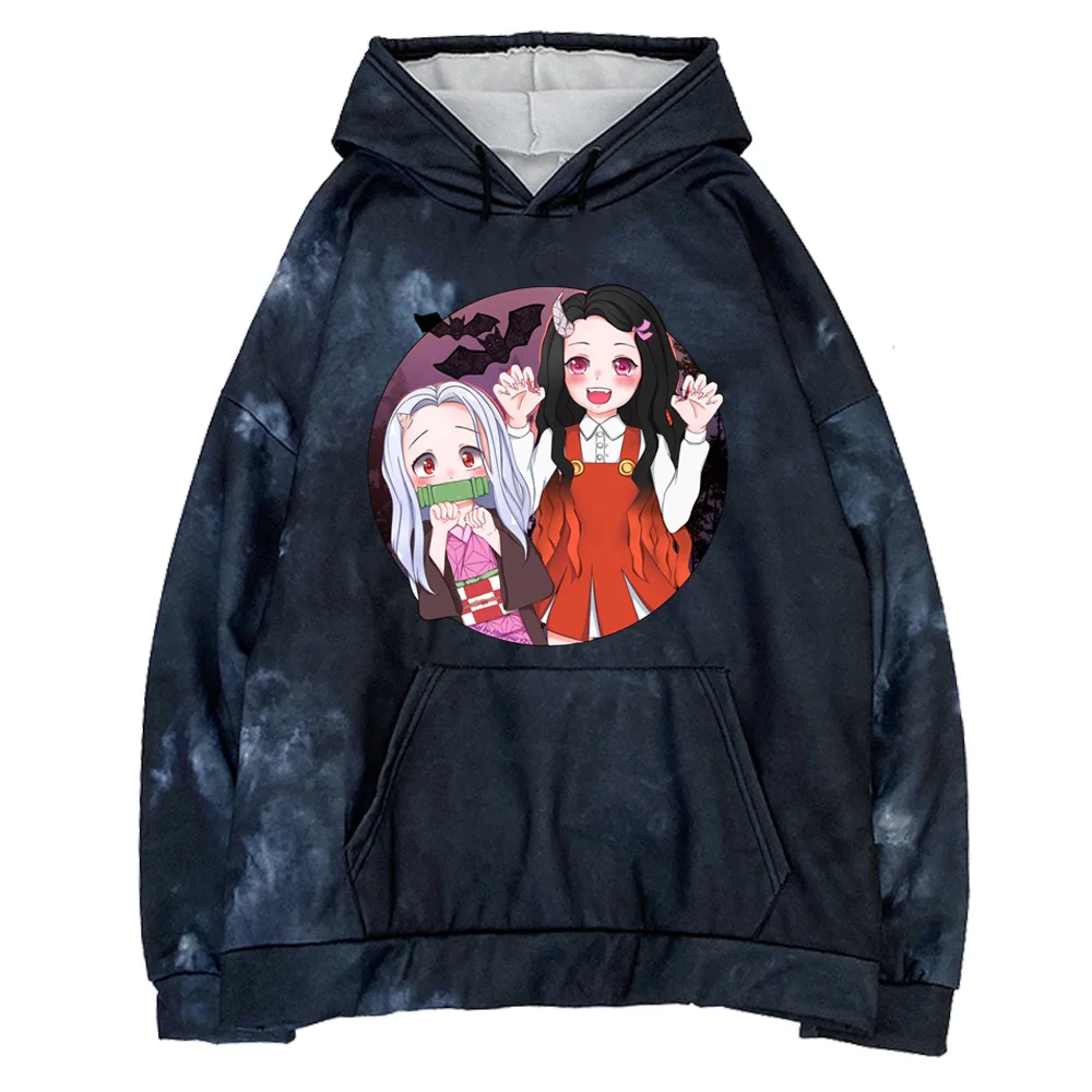 

Демон убийца для мужчин и женщин модные худи Kimetsu без Yaiba принт повседневные тай-дай Толстовка Топы Повседневный и уличный стиль; Обувь с Сти...
