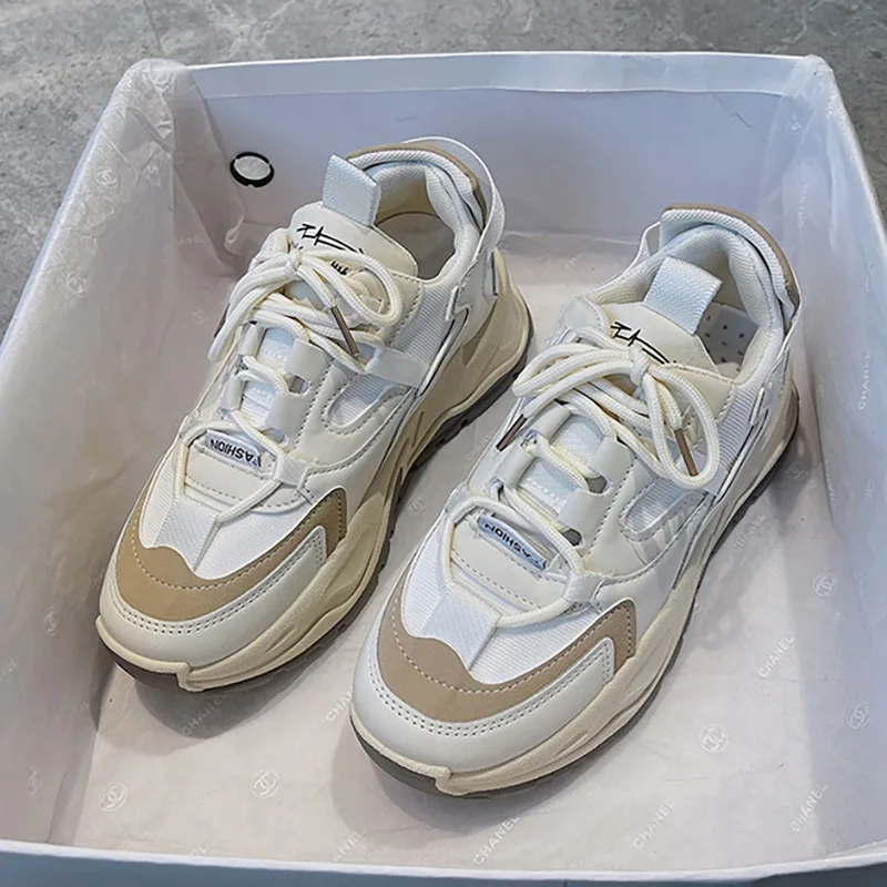 

Chunky Sneakers Women Platform Casual Vulcanzied Ladies Lace Up Comfortable Sport Shoes Female Spring Autumn Wedges Footwear