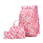 Хит продаж, сумка для начальной и младшей школы с геометрическим принтом для девочек, водонепроницаемый большой рюкзак, Набор детских сумок для книг, школьный ранец, рюкзак