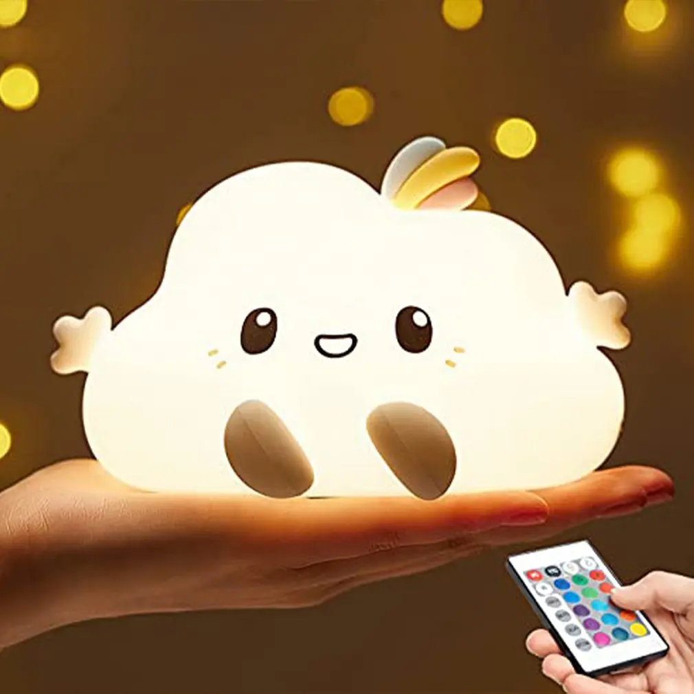 

Cloud Shape LED Night Light Remote control USB Rechargeable Soft Nursery Lamp Bedroom Light For Children Girl Toy Christmas Gift