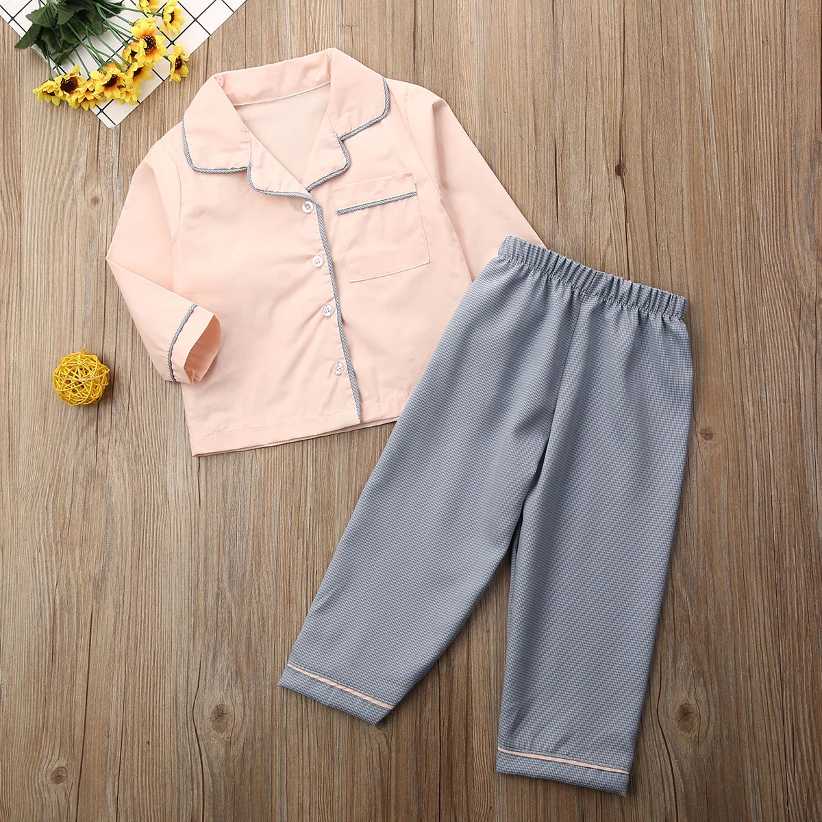 От 1 до 6 лет комплекты одежды для маленьких девочек зимние пижамы однотонные топы