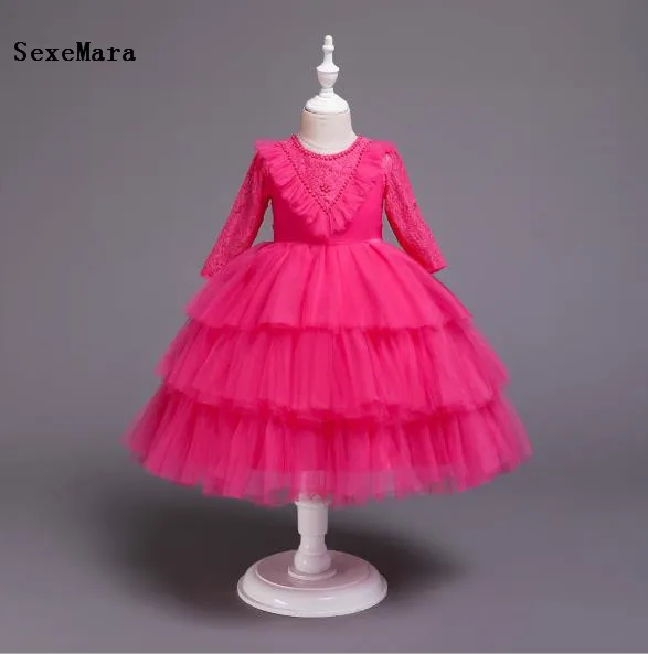 New Puffy Dress Children Flower Girls Party Elegent Princess Birthday Vestidos 2 4 6 8 10 12 13Years | Свадьбы и торжества
