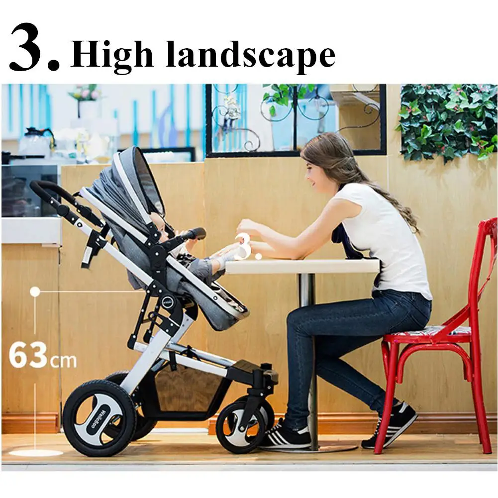 Kidlove Baby 2 в 1 детская коляска складная анти-шок складываемая коляска Высокая land-scape модная коляска