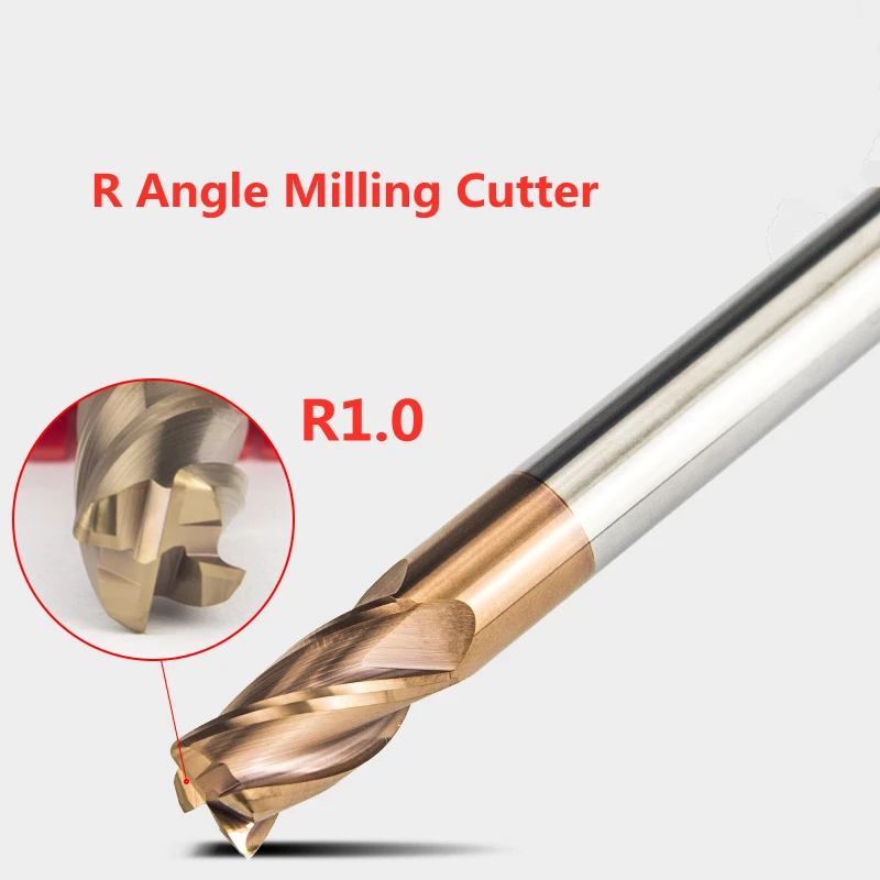 

Milling Cutter 60 Degree 4 Flute R Angle R1.0 Tungsten Steel Alloy Tungsten Steel CNC Straight Shank End Mill