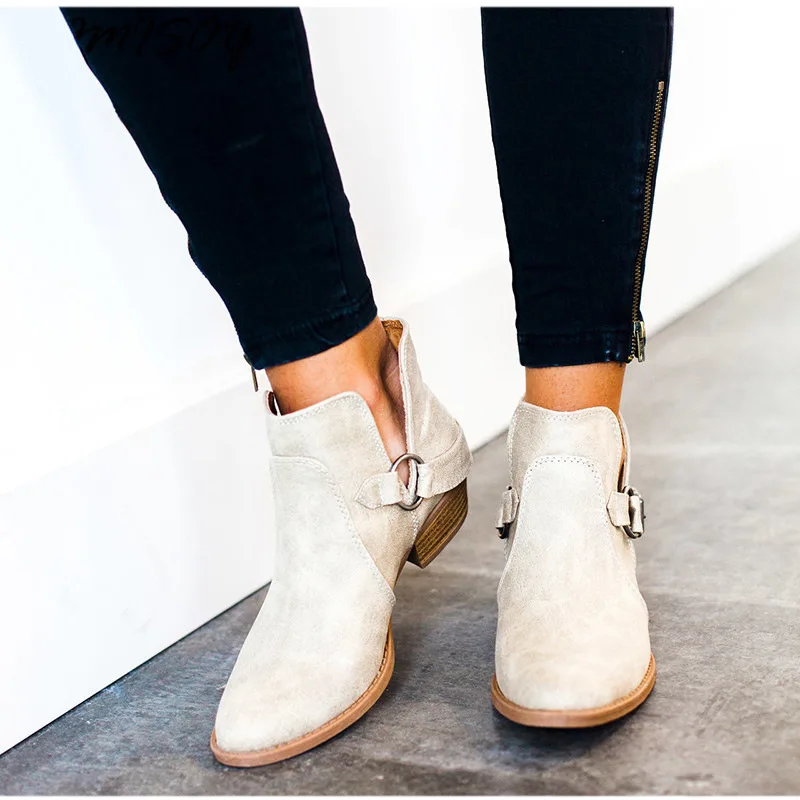 Женские ботильоны в европейском стиле ботинки на высоком каблуке модная кожаная