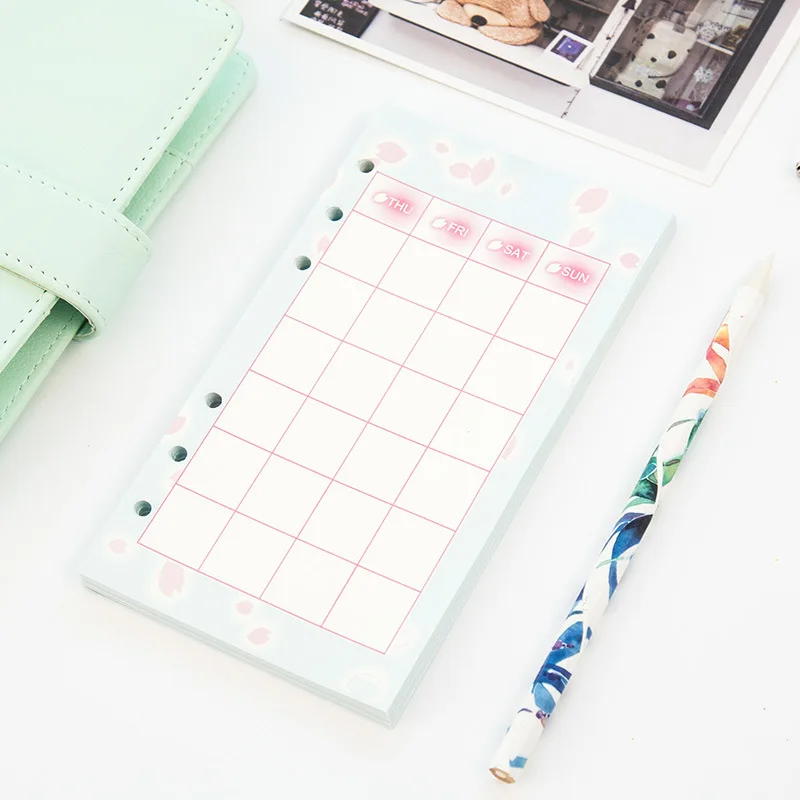 40 листов/лот A5 красочные заправки спиральные вишневые цветы блокнот внутренние