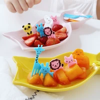 mini cartoon animal farm fruit fork snacks cake dessert food fruit pick toothpick bento lunch party decoration