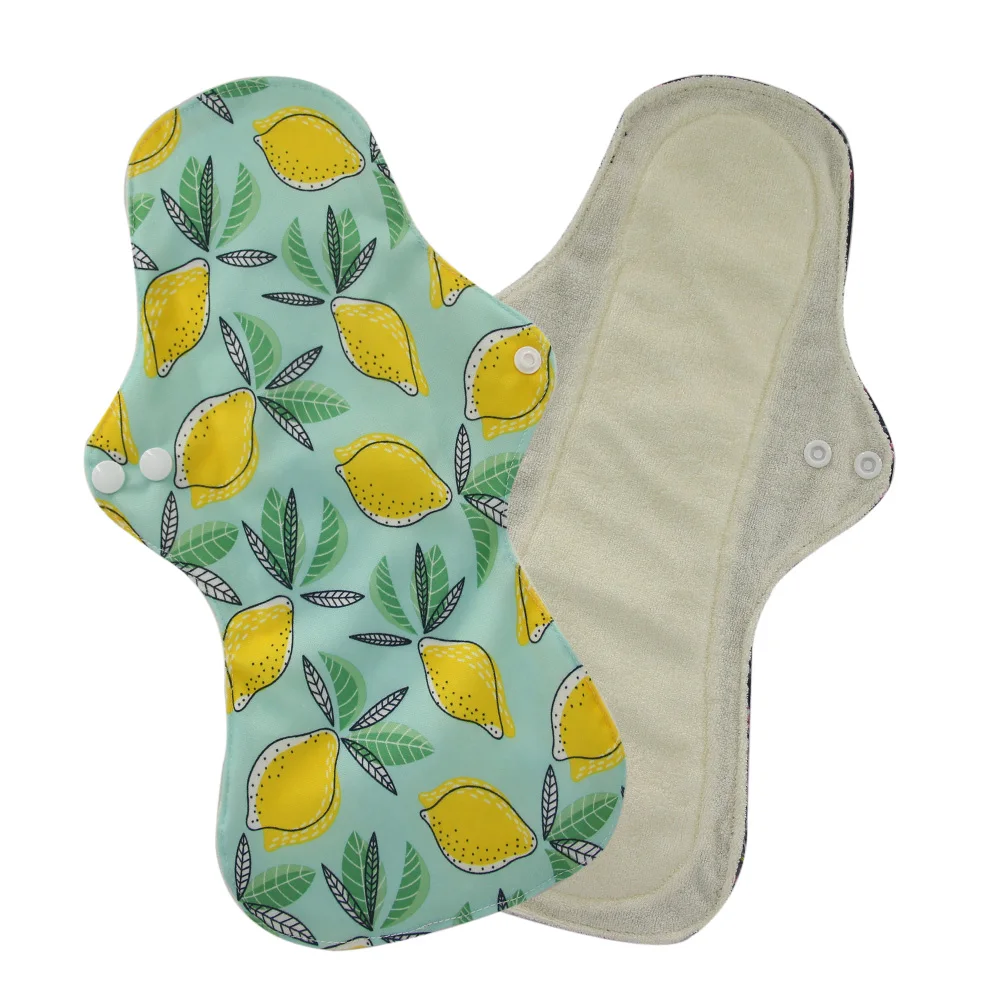 organic bamboo pad47 1" Фламинго печатные ночное Использование многоразовые менструальные подкладки для тяжелого потока большой размер дышащая женская Ткань колодки подкладка водонепроницаемый - Цвет: organic bamboo pad47