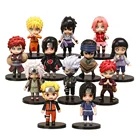 12 шт.компл. Аниме Naruto Shippuden Hinata Sasuke Itachi Kakashi Gaara Jiraiya Sakura Q версия ПВХ Фигурки игрушки куклы подарок для детей