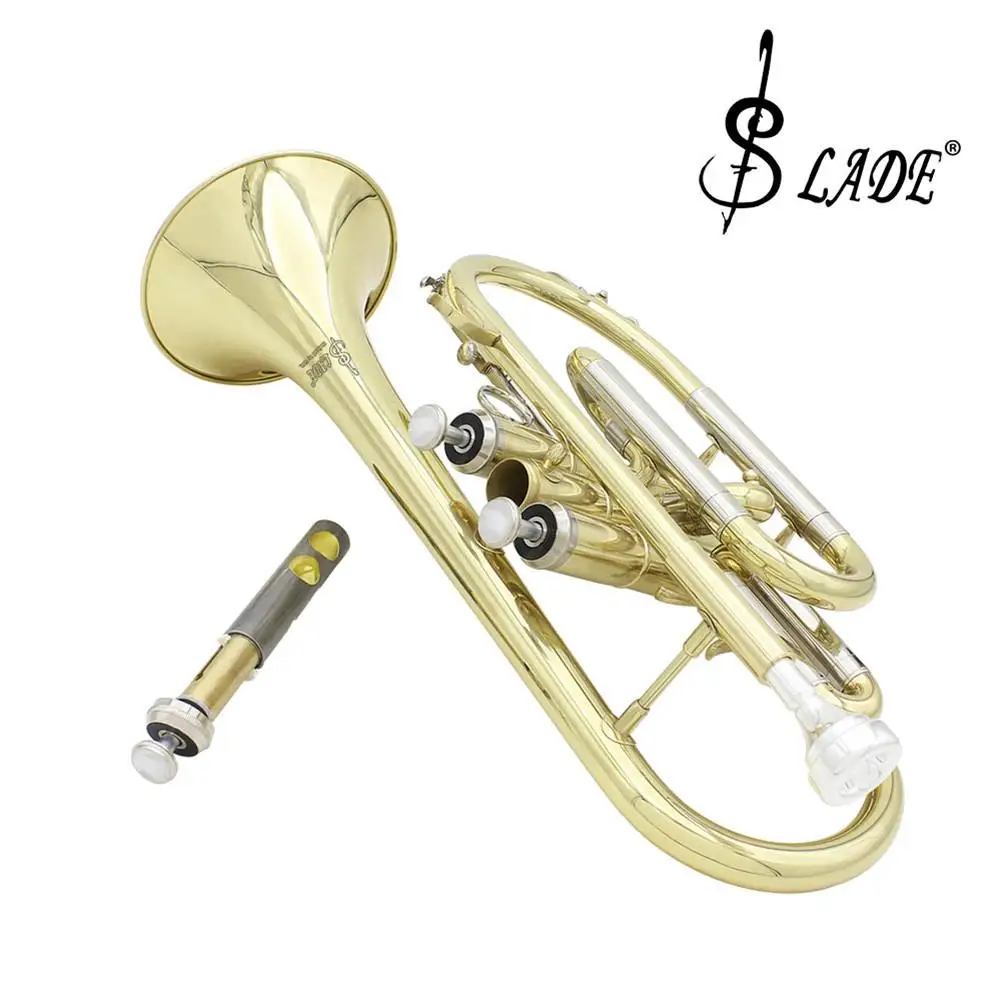 SLADE Профессиональный Золотой Bb cornet Silve ключ латунный инструмент с Чехол перчатки, Чистящая салфетка кисти