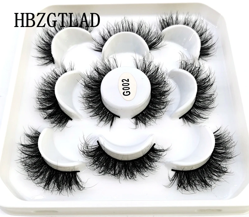 New 5 pairs Natural Long false eyelashes Bulk fake lashes makeup kit 3D Mink Lashes extension Reusable mink maquiagem |