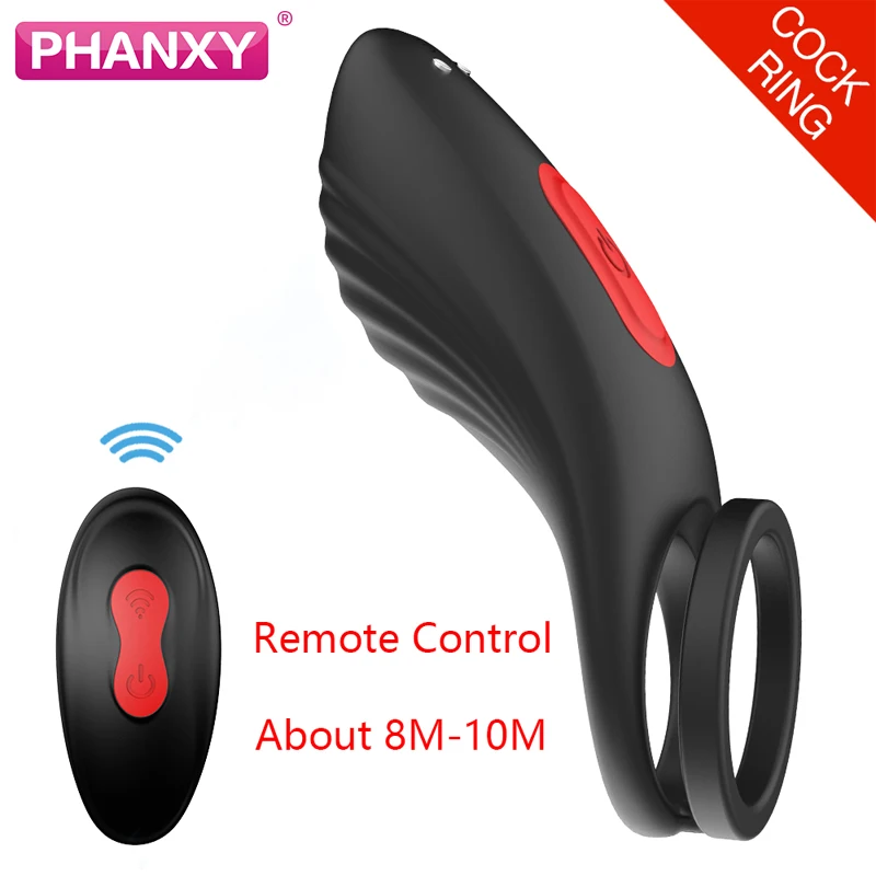 PHANXY вибрирующее кольцо на пенис с двойным кольцом Беспроводное дистанционное
