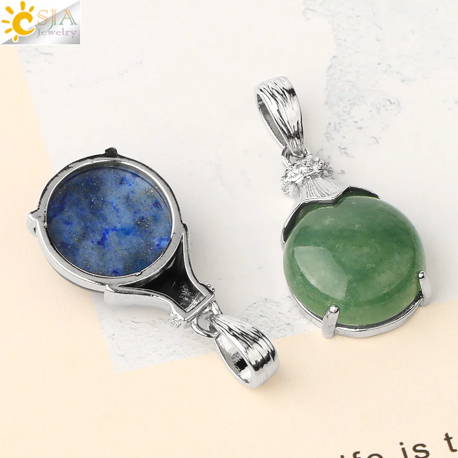 Подвеска-кабошон CSJA из натурального кристалла круглые подвески с маленькой