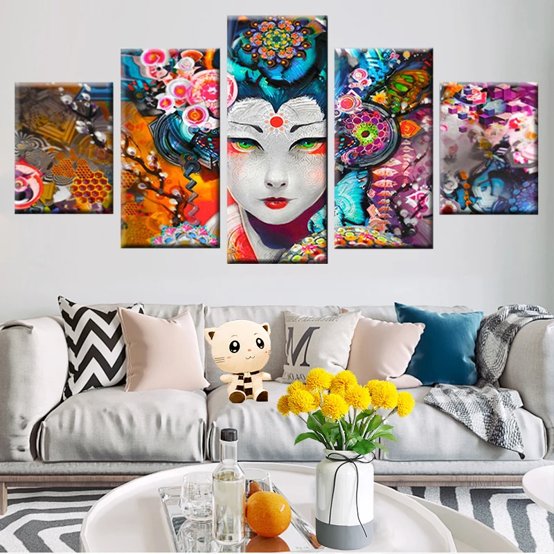 Лидер продаж японская сценическая Современная Картина на холсте с цветами