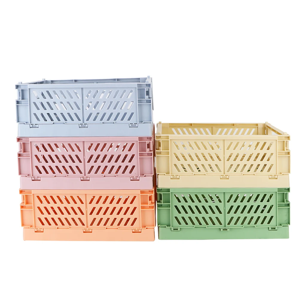 

Cosmetic Sundries Organizer Box Home kitchen Storage Desktop Storage Bin Fruit Food Toys Folding Box Plastic Storage Basket