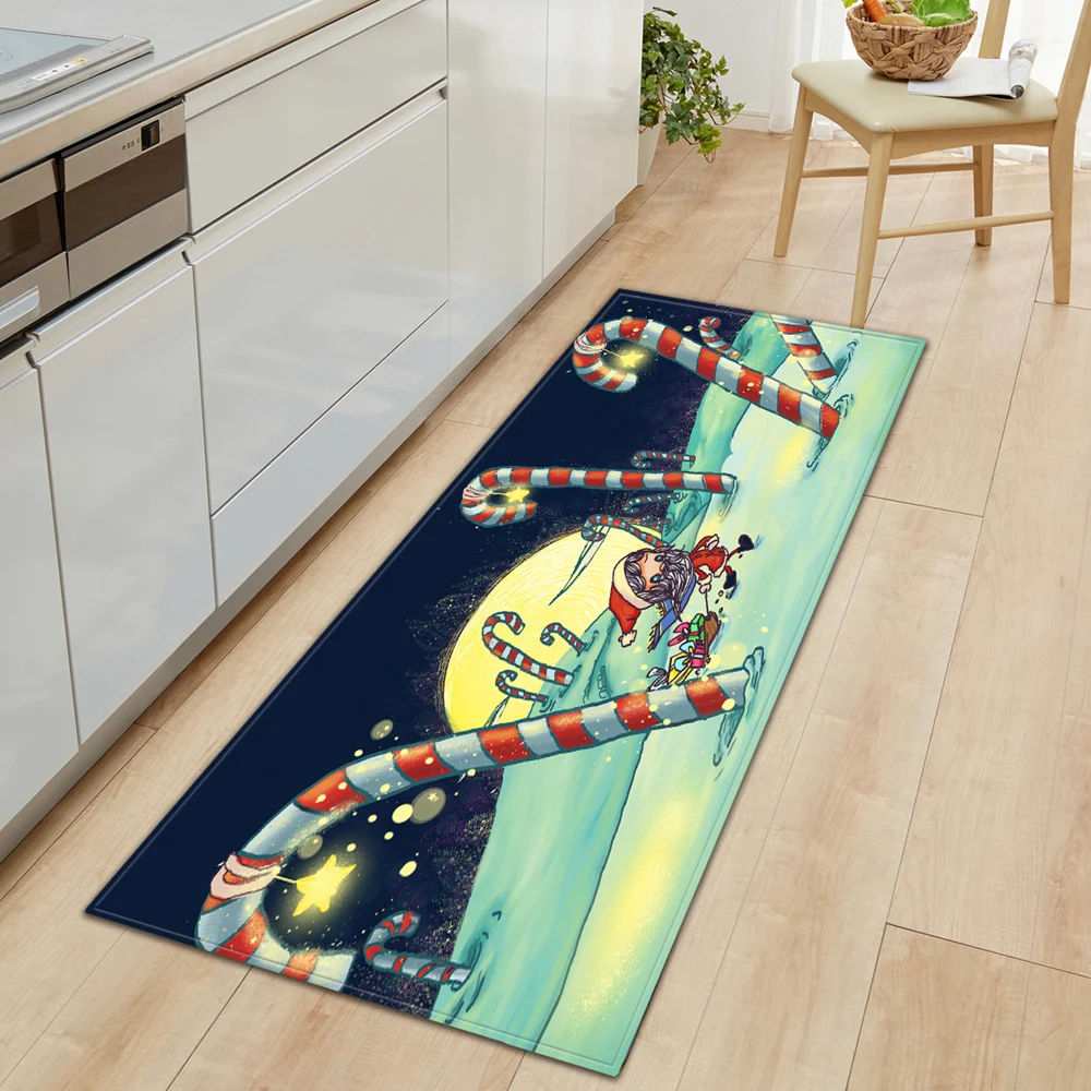 Рождественский кухонный коврик входная дверь прикроватный декоративный ковер