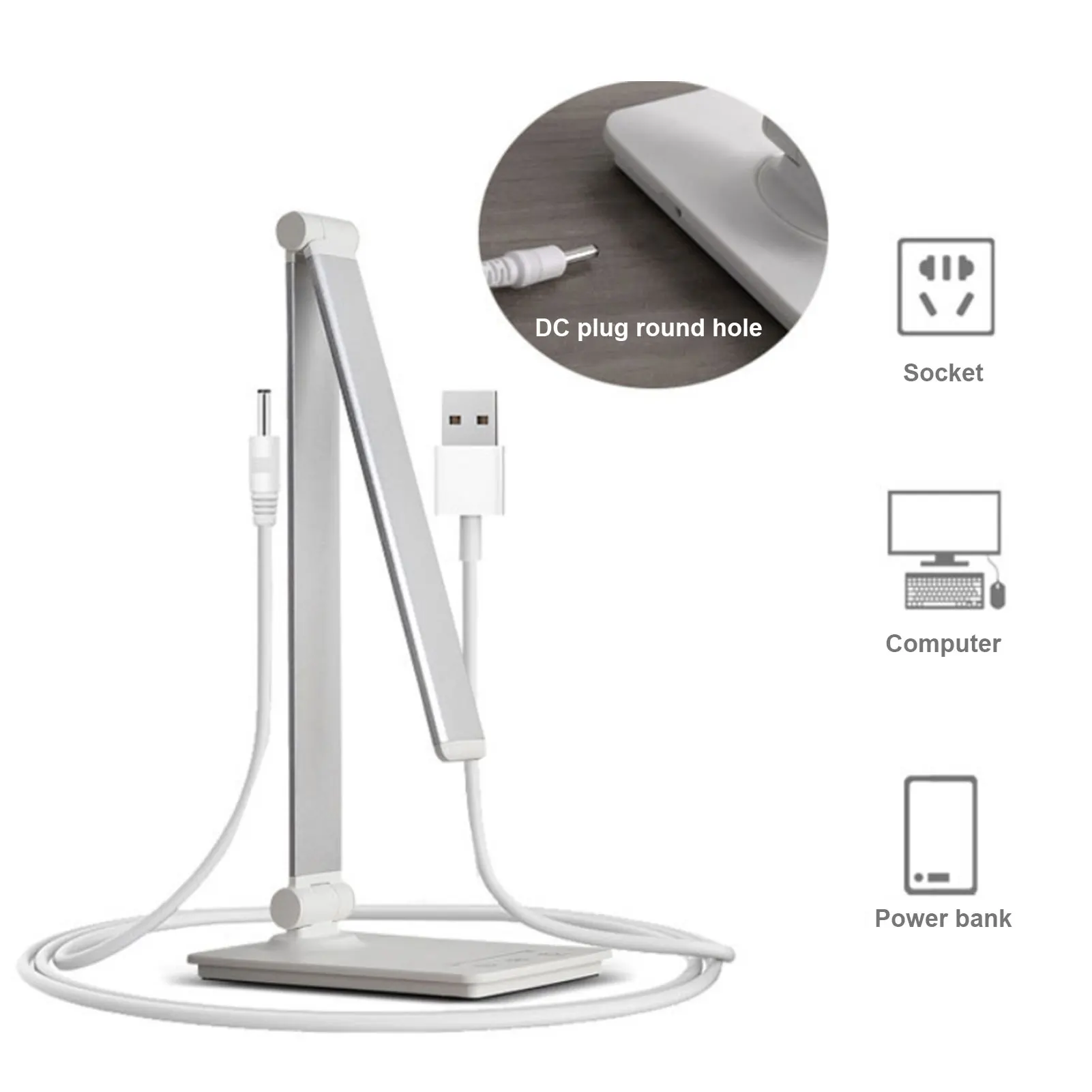 

2021 Touch Switch Desk Lamp Brightness Dimmable Wireless Charge for Phone Folding Eye-protection Reading Table Lamp Desk Light