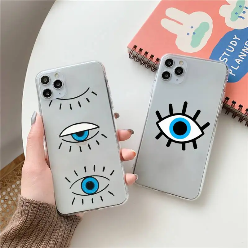 

Evil Eye 1 Phone Case Transparent for Clear iPhone case 11 12 mini pro XS MAX 8 7 6 6S Plus X 5S SE 2020 XR