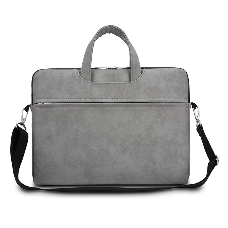 

Pure Color Business Laptop Bag Flat Storage Multi-functional Matte Briefcase Men Women