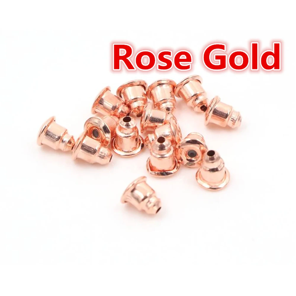 200pcs High Quality bullet Earring Backs Classic 8 Colors Plated Metal Back Plug Settings Base Ear Studs | Украшения и аксессуары