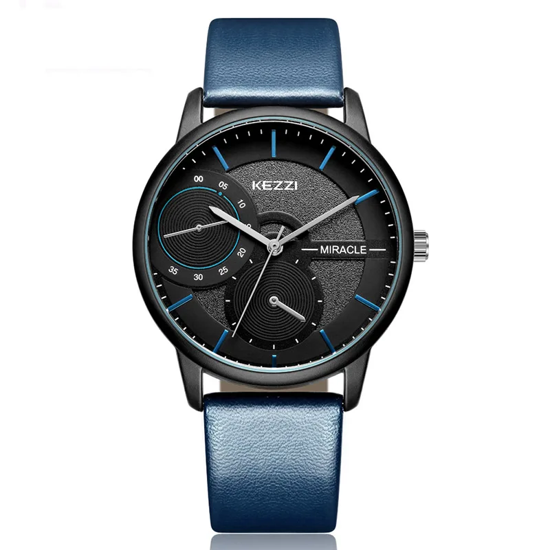 KEZZI мужские креативные часы модные кварцевые с двойным дисплеем