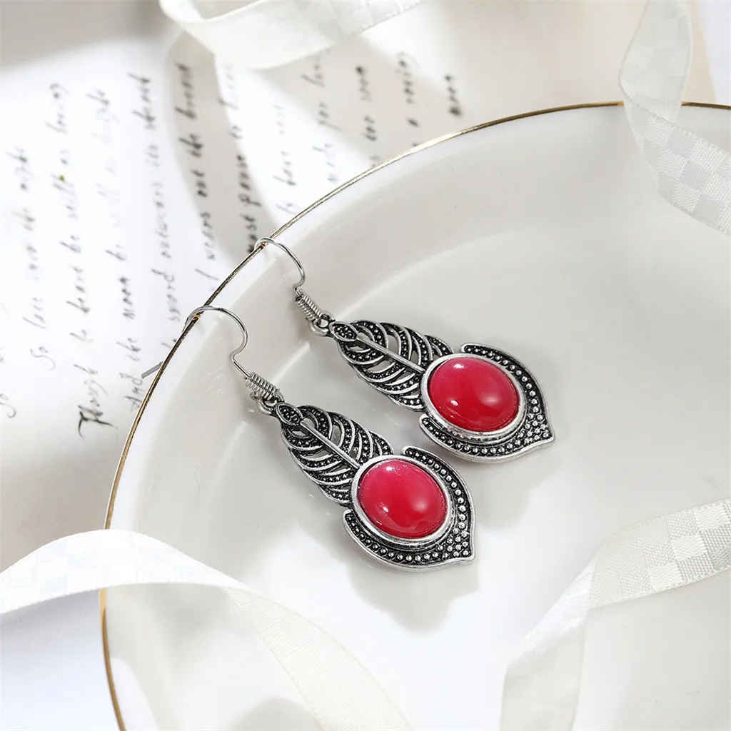 Винтажные этнические висячие серьги в виде листьев для женщин 2019 модные милые с
