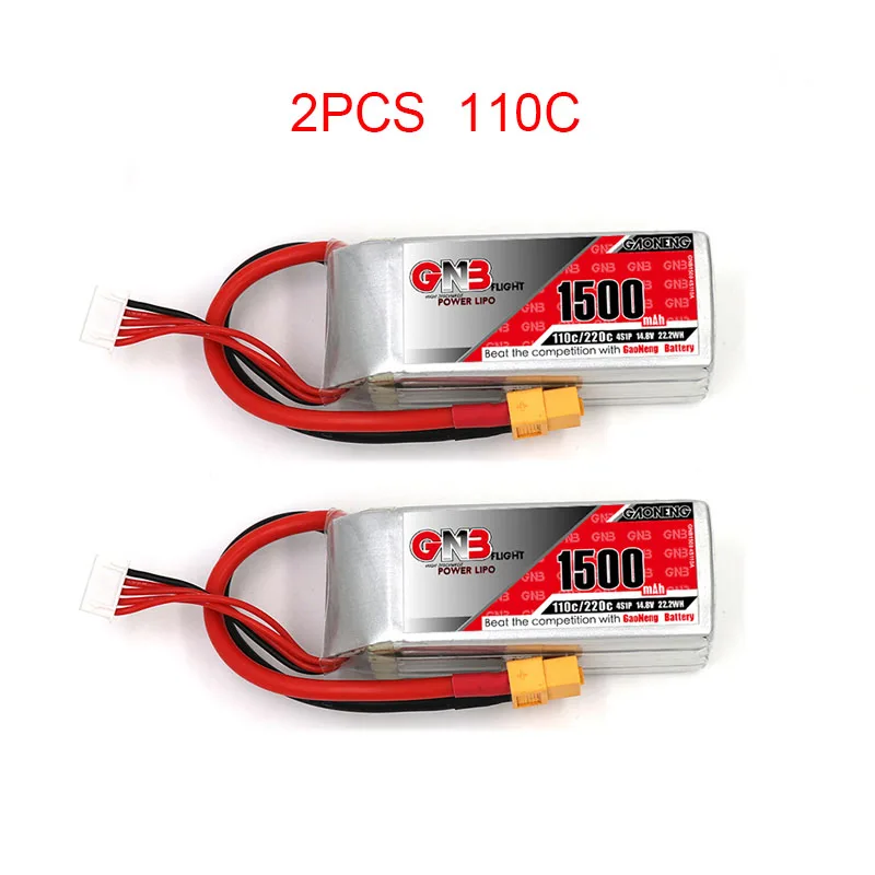 Высокая Скорость RC автомобиль 110C 120c 130C Lipo батарея Gaoneng GNB 14,8 V 1500mAh 4S Lipo батареи модели радиоуправляемого дрона аксессуары для мультикоптера - Цвет: 2pcs 110c