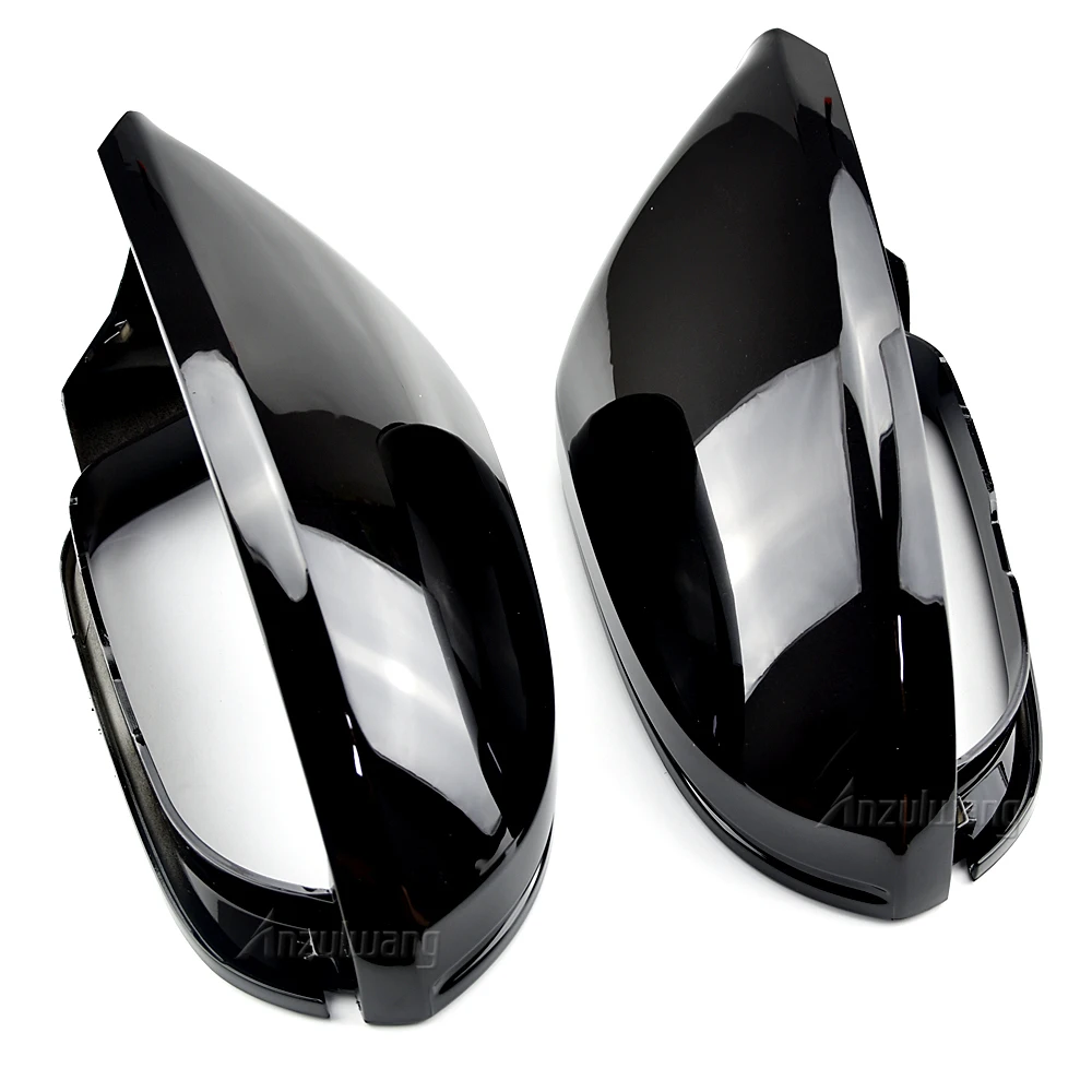 

For Audi A6 C7 S6 2012-2018 Car Rearview Mirror Cover Side Wing Protect Frame Covers Trim Carbon black and bright black