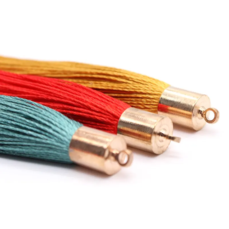 Винтажные кисточки из кожи и шелка 55 мм 10 шт. | Дом сад