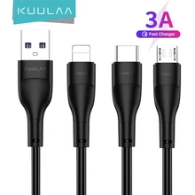 KUULAA-Cable de carga USB tipo C para móvil, Cable de datos Micro de carga rápida para iPhone 12, 11, Xiaomi Redmi Note 10 Pro, Huawei