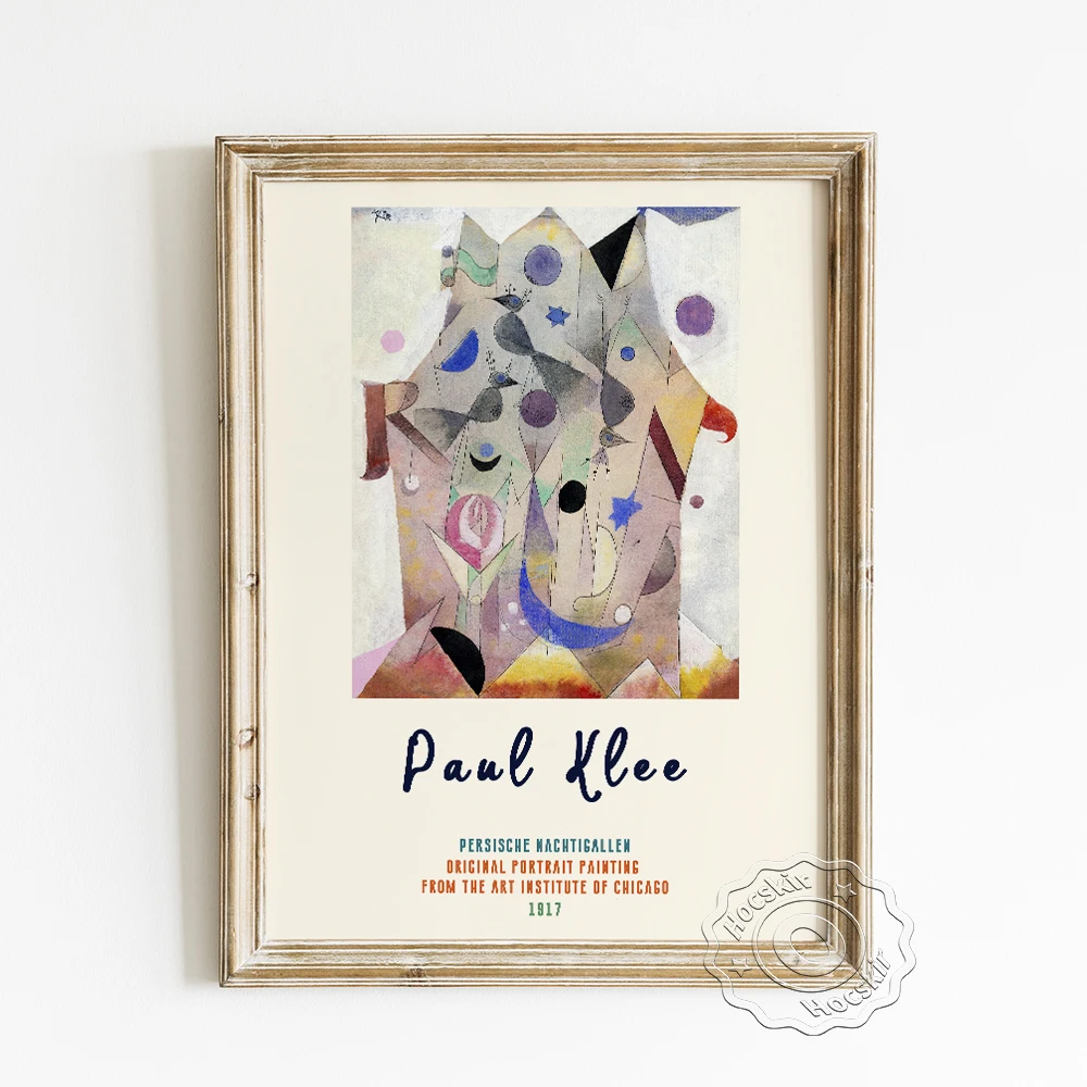 

Paul Klee Exhibition Museum Poster, Persische Nachtigallen Canvas Painting, Abstract Geometry Pattern Art Prints, Wall Art Decor