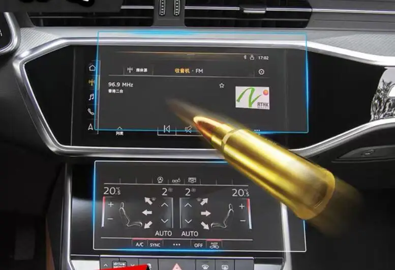 Автомобильная навигация с закаленным стеклом защитная пленка наклейка радио gps lcd приборная панель Защита экрана для Audi Q8 A6 A7