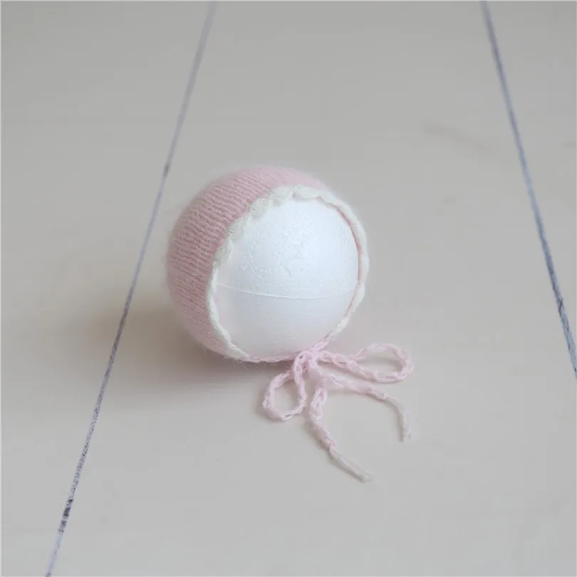 Шапка из пушистой ангоры для новорожденных розовая пушистая шапка сна реквизит