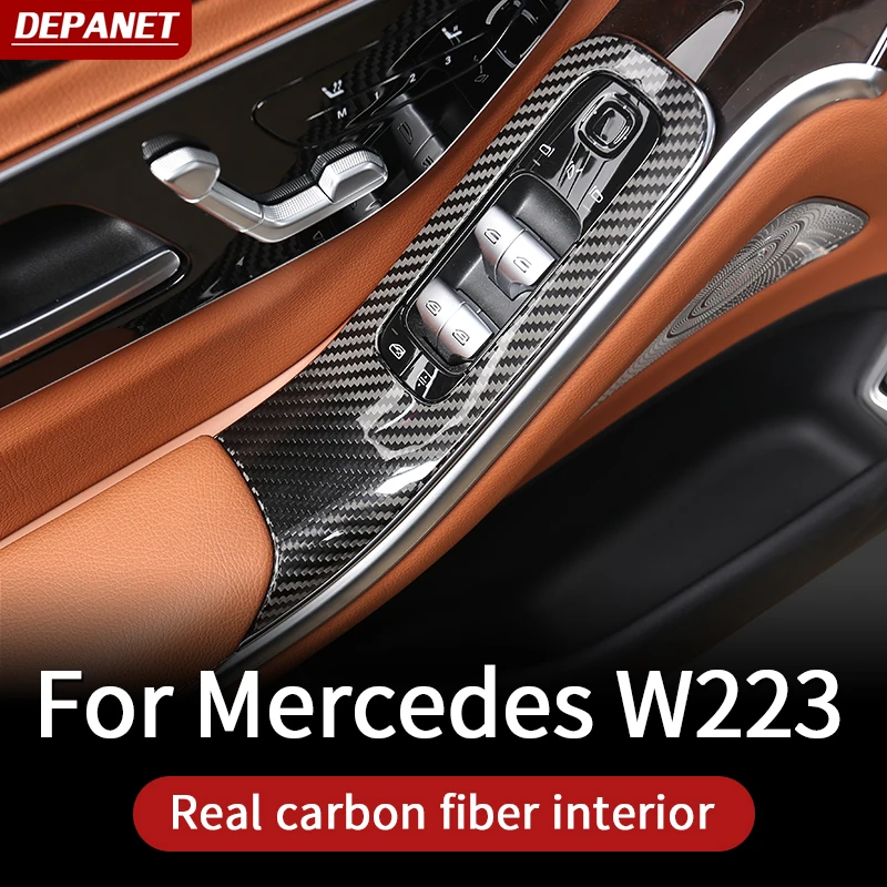 

Стеклоподъемник Для Mercedes w223 S series class carbon 2021 2022 крышки отделка mercedes w223 carbon S400 S450 S550 amg аксессуары