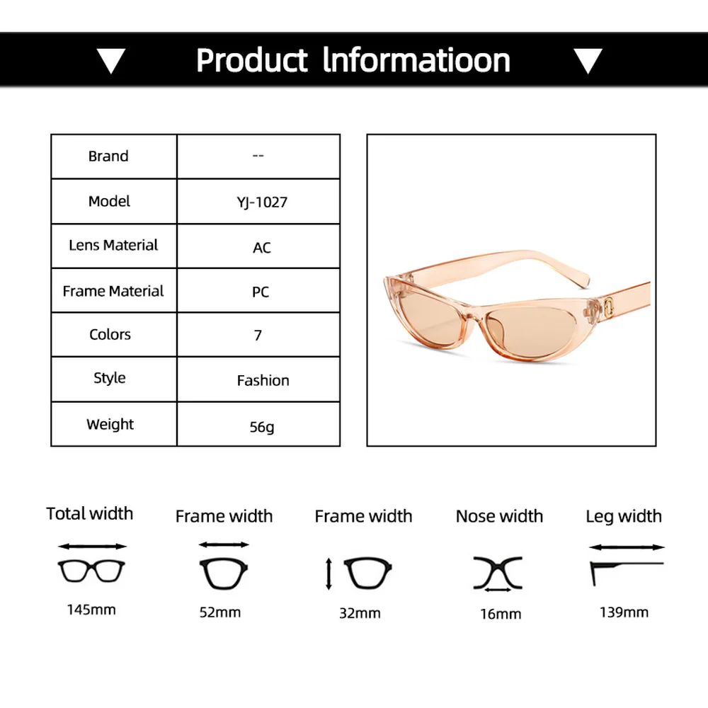 

2021 Small Cateye Sunglasses Women Sexy Retro Black Cat Eye Sun Glasses Brand Designer Colorful Eyewear For Female Oculos De Sol