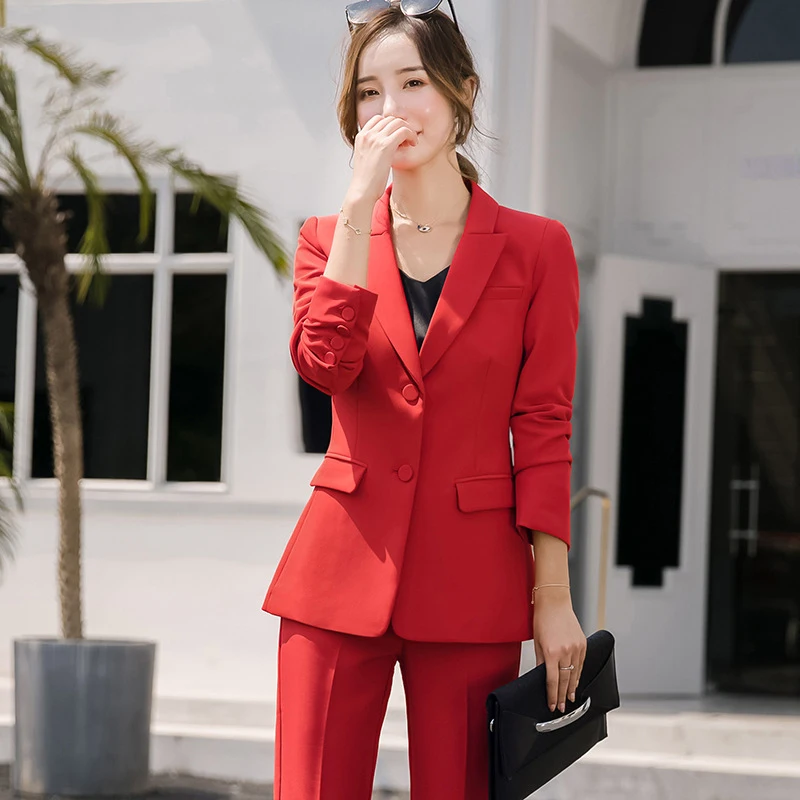 Весна и осень Новый офисный блейзер костюмы высокого качества OL женские брюки