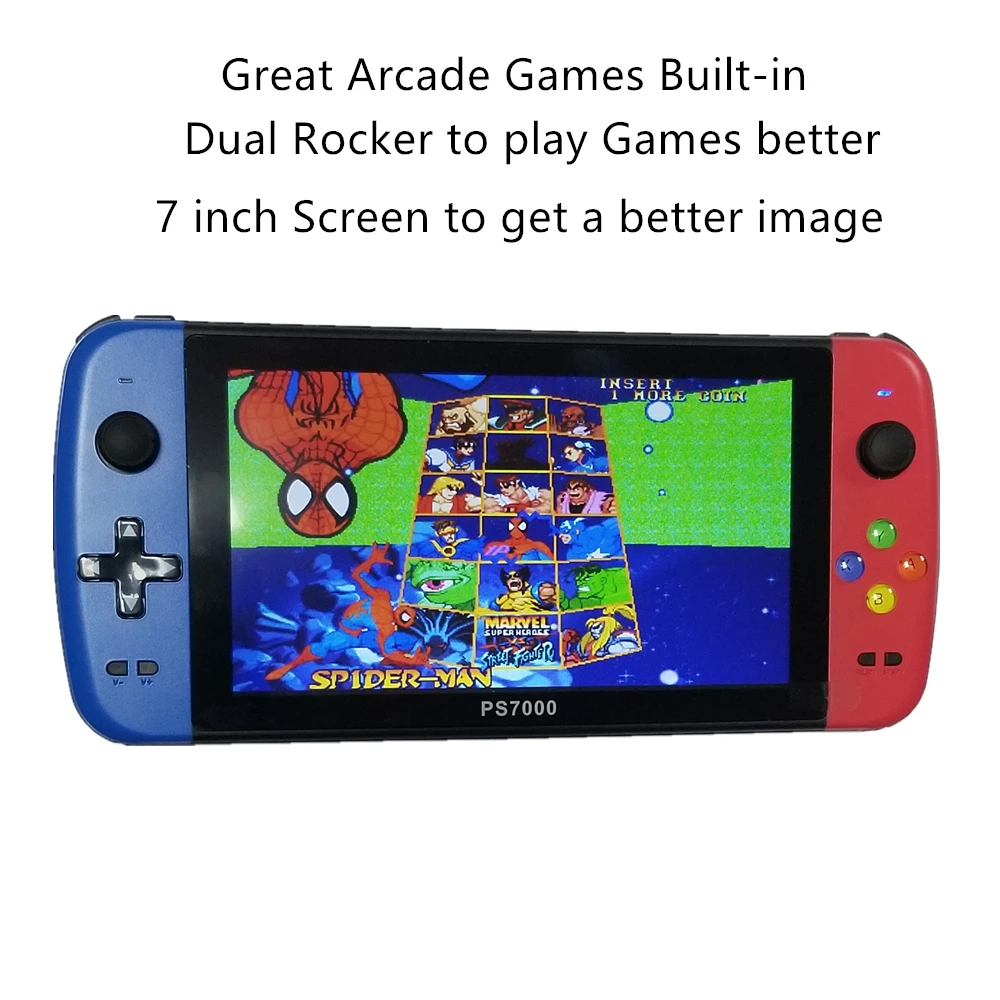 

7 inch Handheld Portable Game Console for PS1 Arcade Mame 8/16/32/64/128 bit Video Games Built-in 5000 Free Games