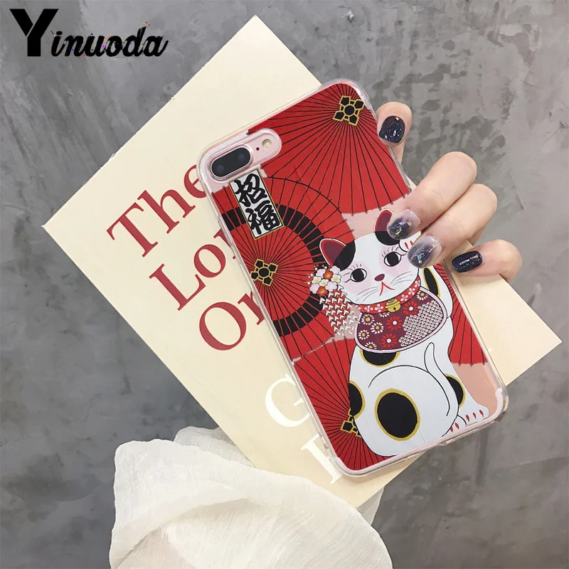 Yinuoda Koi Fish Cherry Blossom Lucky Cat японский Модный чехол для телефона Apple iPhone 8 7 6 6S Plus X XS max 5 5S SE XR - Цвет: 7