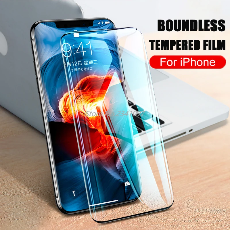 Защитный стеклянный чехол для IPhone 7 8 6 Plus X Xr Xs Max полное покрытие защита экрана