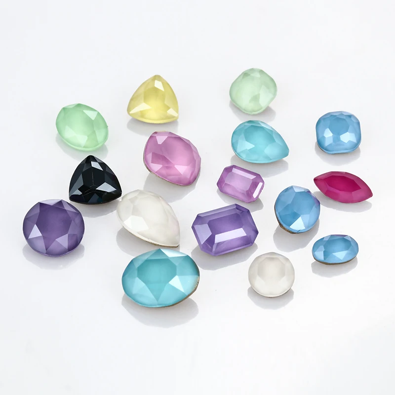 50 шт. стразы для дизайна ногтей серии MK стеклянные точечные камни на тыльной