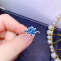 new natural topaz ring 925 silver womens ring simple and generous fashionable and versatile