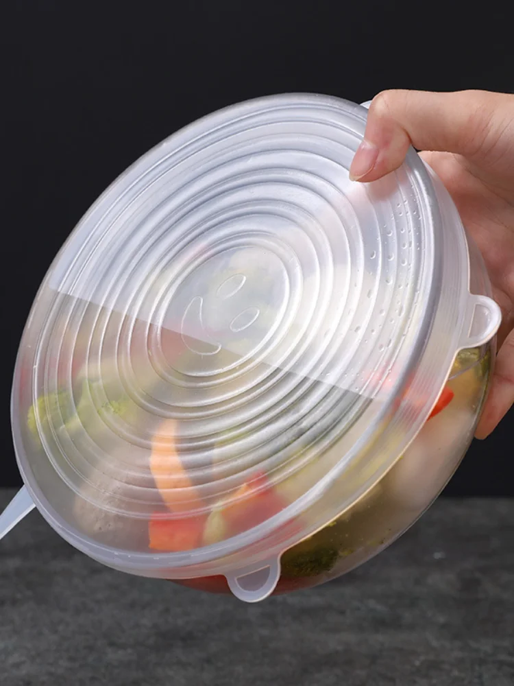 

6-Piece silicone fresh-keeping cover bowl cover reusable household refrigerator fruit and vegetable preservative film universal