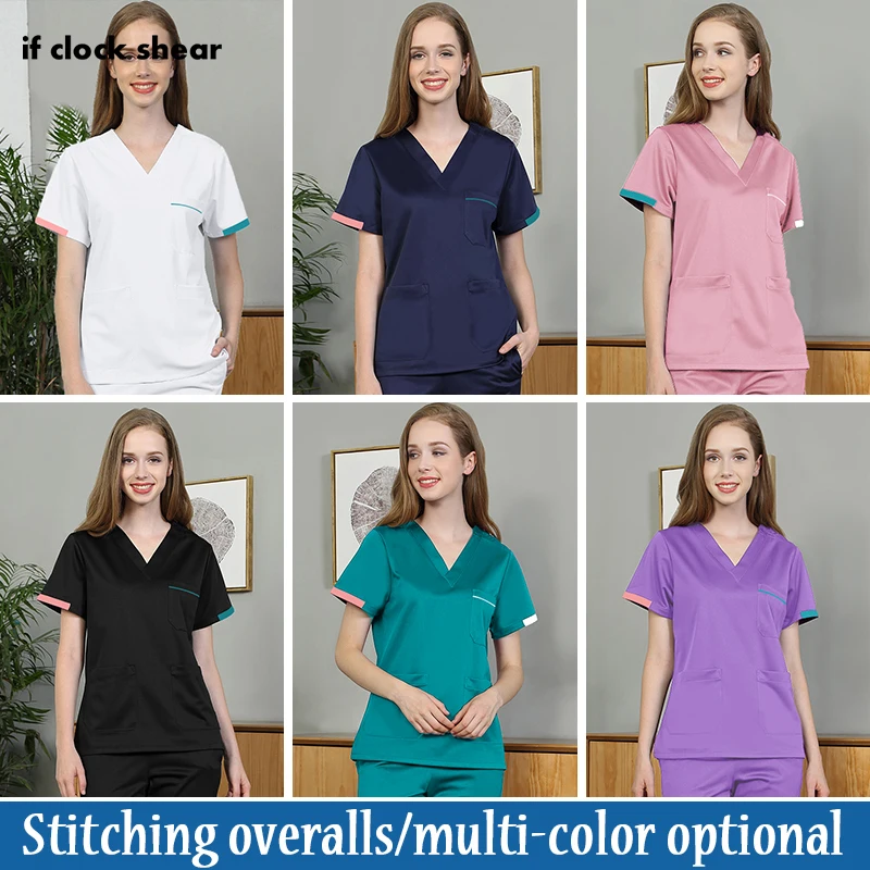 Униформа унисекс с коротким рукавом и V-образным вырезом | Тематическая одежда