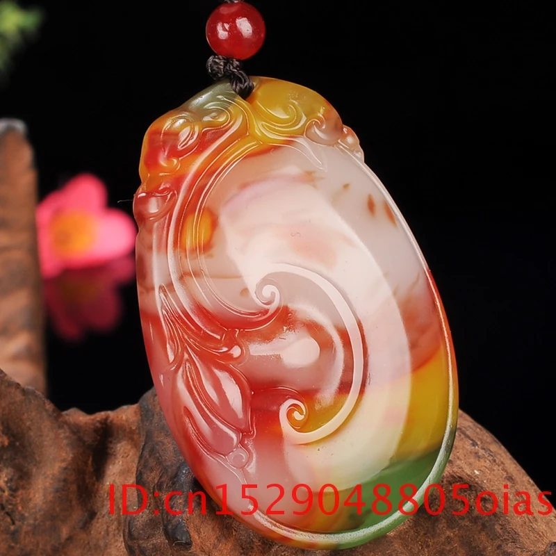 Натуральный цвет китайский Нефритовый дракон руйи кулон бусы ожерелье модный