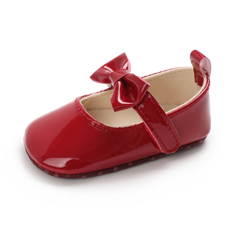 

Baby Spring And Autumn Style Lovely Bow Solid Color Soft Sole Princess Shoes 0-18 Months Newborn Baby Casual Walking Shoes