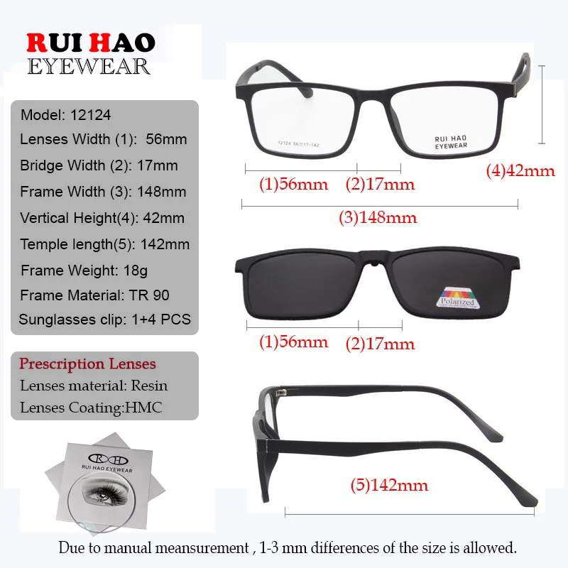 Индивидуальные Рецептурные очки унисекс Ранняя оправа с 5 шт. зажимами для