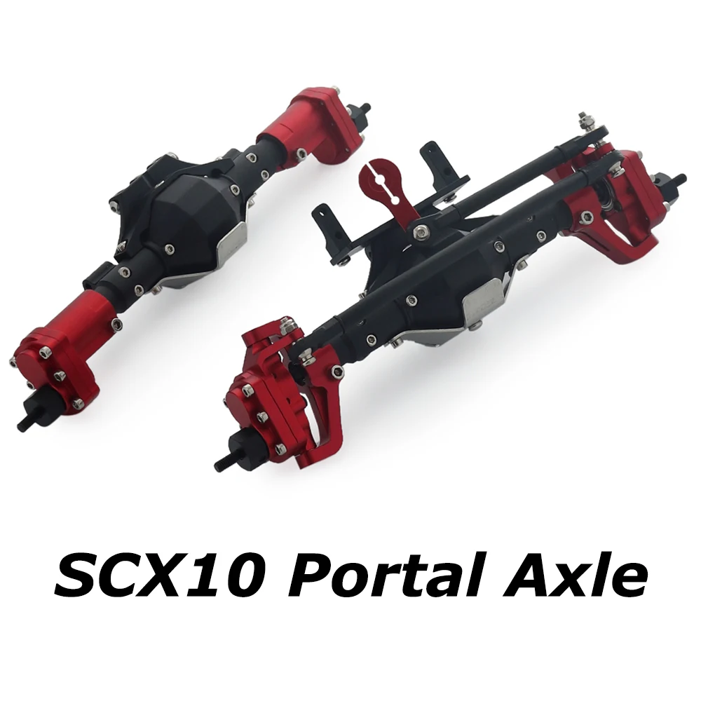 

RC Car Front Rear Metal Portal Axle CNC Aluminum for 1/10 Crawler Axial SCX10 90046 AX10 RGT 86100 High Clearance Upgrade Parts